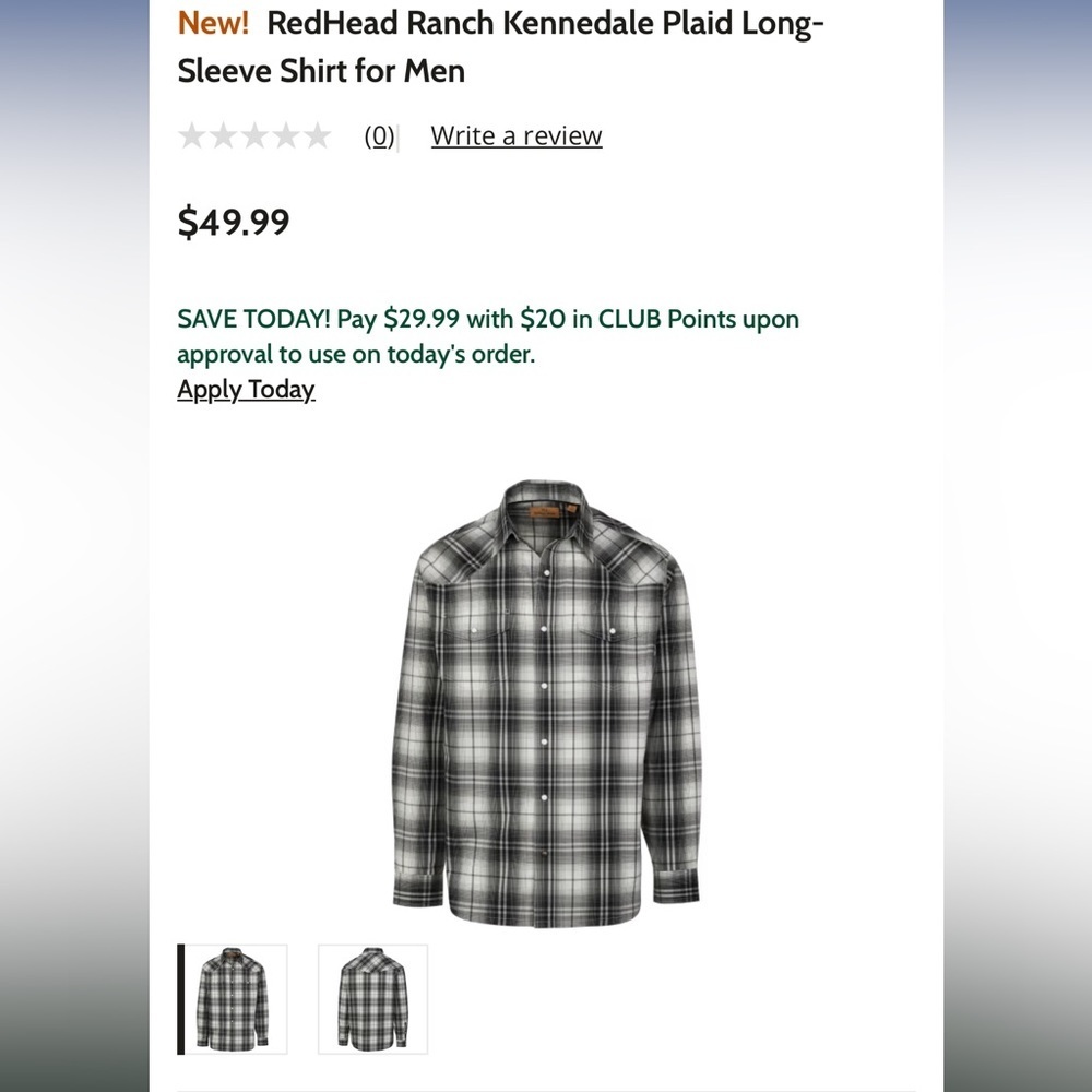 RedHead Ranch Kennedale Plaid Long-Sleeve Shirt for Men Size XL - Picture 7 of 7